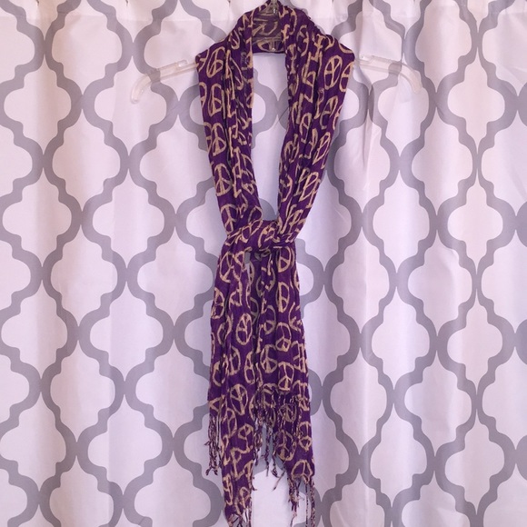 Purple peace sign scarf - Picture 1 of 1